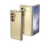 Business-Style Phone Case For Samsung Galaxy Z Fold 7, Business-Style Phone Wallet Case, Cover Slim Full Protective Shockproof Luxurycase with Men/Women (SM-Z Fold5,Gold)