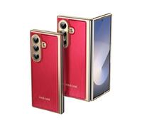 Business-Style Phone Case For Samsung Galaxy Z Fold 7, Business-Style Phone Wallet Case, Cover Slim Full Protective Shockproof Luxurycase with Men/Women (SM-Z Fold7,Red)