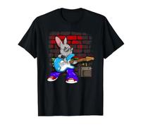 Busking Bunny Street Art Amplificador de Tubo para Guitarra eléctrica Rockstar Camiseta gráfica económica, Hombre, Negro, L