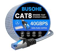 BUSOHE Cat 8 Cable Ethernet 12m, Red LAN Alta Velocidad 40Gbps 2000MHz