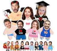 Busparst Cuscino Personalizzato con Foto, Simpatico Peluche Personalizzato - Cuscino 3D a Doppia Faccia a Forma di Testa e Corpo per Decorare il Divano