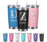 Busparst Vaso Térmico Personalizado de 20 oz con Grabado Láser de Nombre - Taza de Viaje de Acero Inoxidable Personalizable, con Doble Pared Aislante para Bebidas Frías y Calientes