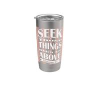 Busque esas cosas que están arriba, versículo bíblico de la KJV Vaso térmico de acero inoxidable de doble pared