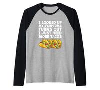 Busqué mis síntomas Amante de la Comida Mexicana Tacos Divertidos Camiseta Manga Raglan