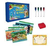 Busque y busque libros para niños - Libro de actividades de viaje en preescolar, plataforma de juego educativa reutilizable | Esteras de aprendizaje sin desorden con marcadores de color para viajes de