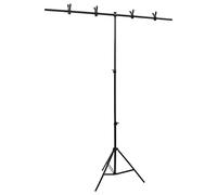 Bussandri Exclusive - Fondo Soporte en forma de T 151x60x(70-200) cm negro