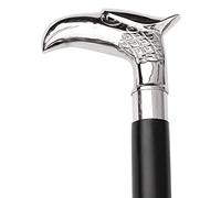 Bust Buy - Bastón con cabeza de águila elegante SouvNear con mango de latón chapado en níquel, madera tallada a mano de color marrón, 94,5 cm, diseño antiguo