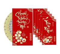 Buste Rosse Cinesi- 6 Pezzi Decorazione Tradizionale Vietnamita, 17X9 Cm Buste Rosse Per Il Nuovo Anno - Per Fidanzata Bambini Uomini Ragazzi Ragazze Giovani Adolescenti Figlio Figlia Famiglia