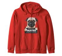 Busted Pug Mugshot Funny Dog Humor Sudadera con Capucha