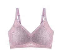 Bustier Con Copas para Mujer.Los pechos grandes son y flácidos, y se fruncen sin bordes.Cómodo, transpirable y no inductivo sujetadores con copas fijas., morado, XL
