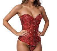 Bustier Corsé Top Lacung Überbrust Taillenmieder Sexy Dessous Sets bequem Spitze Up Boned Overbust Bustier Gothic Corsage Dessous Top, F, 6XL
