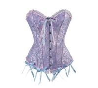 Bustier Corsé Top para Mujer Corset Negro Tallas Grandes Mujer Brocado Encaje Corsé Corset negro Medieval Mujeres Fajas Bustier Halloween Carnival Gótico Encaje Corset para Party Navidad (Blue, XS)