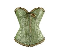 Bustier Corsé Top para Mujer Corset Negro Tallas Grandes Mujer Brocado Encaje Corsé Corset negro Medieval Mujeres Fajas Bustier Halloween Carnival Gótico Encaje Corset para Party Navidad (Green, XS)