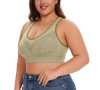 Bustier Mujer Acolchado Talla No Underwire No Marks Hollow Bra Thin Yoga Underwear T Shirt Mujer, caqui, L