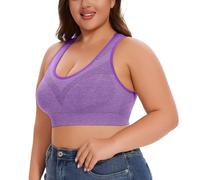 Bustier Mujer Acolchado Talla No Underwire No Marks Hollow Bra Thin Yoga Underwear T Shirt Mujer, morado, L