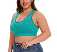 Bustier Mujer Acolchado Talla No Underwire No Marks Hollow Bra Thin Yoga Underwear T Shirt Mujer, verde, XL