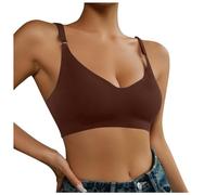 Bustier Top, espalda hermosa, recoge ropa interior cómoda sin bordes, marrón, XL