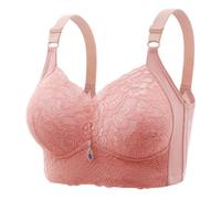 Bustier Yoga Flower Without Ring Bra Four of Three Buckle Sponge Cup Full Cup Large Size Underwear Female Fitness Top, Rojo sandía, 40