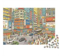 Bustling City Jigsaw Puzzles 1000Pc Reciclado Material Urban Life Puzzle para Boy & Girl Fun Present & Actividad para Hogar Ideal para de Niño Birthday Gift 38x26cm/1000pcs