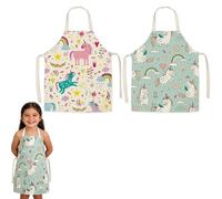Bustlwor 2 Piezas Delantal Unicornios Rosa, para Cocina, Pintura y Limpieza