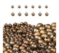 Bustlwor 200 Piezas Cascabeles de Bronce Vintage, Mini Campana Decorativa, Campanas Artesanales, Manualidades, Joyería, Adornos Navideños, Cascabeles para Mascotas(6 mm, 12 mm)