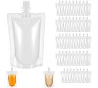 Bustlwor 30 Piezas Bolsas Reutilizables Para Bebidas, Bolsa De Bebida Oculta Transparente, Bolsas De Bebidas Reutilizables Para Almacenamiento Hermético De Bebidas Para Campamentos y Más.(500 ml