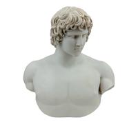 Busto de amante del emperador antinoso Adriano, escultura griega, pátina gris, mármol fundido