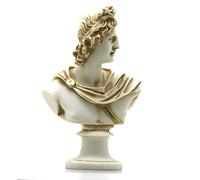 Busto de Apolo griego Dios de la música y luz Alabastro estatua escultura 15 cm