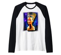 Busto de Estatua egipcia de la Reina Nefertiti Camiseta Manga Raglan