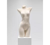 Busto de maniquí de lencería de Terciopelo Beige con Curvas - Maniquí de Vestir Femenino para Venta minorista y fotografía escaparates y escaparates de Moda (sin Soporte)