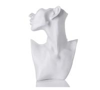 Busto de maniquí de resina for exhibición de joyas, colgantes y collares, for exhibir pendientes, escaparate.(White)