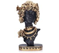 Busto de Mujer Afroamericana - Figuras y Esculturas Africanas Vintage - Decoración de Arte Elegante para Hogar y Oficina - Adorno para Sala de Estar, Estantería Estatua Africana Negra (Rosa)