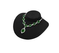 Busto expositor para collares 16 * 18 * 8cm Microfiber Portrait Necklace Display Pendant Organizer Jewelry Stand Bust Window(Black)