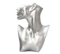 Busto expositor para collares Jewelry Pendant Necklace Mannequin Display Bust for Earring Holder Window Rack(Silver)