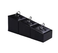 Busto expositor para collares Soporte for anillos y pendientes de cuero sintético negro for joyería, colgante, collar, cadena, gargantilla, organizador busto brazalete(3 rings in 1 set)