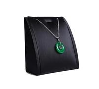 Busto expositor para collares Soporte for anillos y pendientes de cuero sintético negro for joyería, colgante, collar, cadena, gargantilla, organizador busto brazalete(Pendant Necklace S)