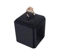 Busto expositor para collares Soporte for anillos y pendientes de cuero sintético negro for joyería, colgante, collar, cadena, gargantilla, organizador busto brazalete(Rounded Corner L)