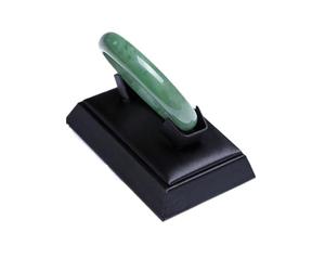 Busto expositor para collares Soporte for anillos y pendientes de cuero sintético negro for joyería, colgante, collar, cadena, gargantilla, organizador busto brazalete(Bevel edge bangle 1)