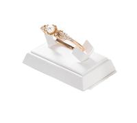 Busto expositor para collares White Leather Pendant Necklace Chain Jewellery Display Stand Mannequin Holder Rack Bracelet Earrings Ring Counter Organizer(Bevel Edge Bangle)