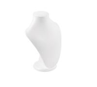 Busto expositor para collares White Leather Pendant Necklace Chain Jewellery Display Stand Mannequin Holder Rack Bracelet Earrings Ring Counter Organizer(Bust Tall 23cm)