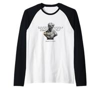 Busto imperial griego - Memento Mori Relojes Tickin' Cotización Camiseta Manga Raglan