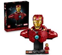 LEGO Marvel Busto de Iron Man MK4 - Maqueta para Adultos de Superhéroe con Minifigura de Tony Stark, Cañones de Hombros y Cabeza Articulada - Regalo para Hombres y Mujeres Fans de los Vengadores 76327