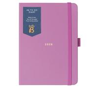 Busy B 2026 Diary A6 Weekly Planner with To-Do Lists & Notes Pages - Compact Fuchsia Journal - Week-to-View Layout, 3 Pockets & Year Planner