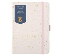 Busy B 2026 Diary - A6 Weekly Planner with To-Do Lists & Notes Pages - Compact Gold Spray Faux Leather Journal - Week-to-View Layout, 3 Pockets & Year Planner