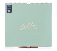 Busy B 2026 Wall Calendar - Weekly Family Calendar for 5 Members with Pen - Sage & Rose Gold - Tear-off Meal Plans, Shopping Lists, Stickers & Storage Pocket - Week-to-View for Home Organisation