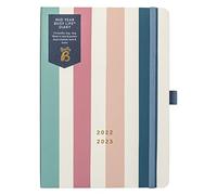 Busy B 3981AMZ Agenda académica Busy Life mediados de año Agosto 2022 - Agosto 2023 - Raya - Planificador A5 semanal con portabolígrafos, cierre elástico y bolsillos para guardar cosas y otras