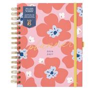 Busy B A5 Diary - Mid-Year Academic Planner - Aug '26 - Aug '27 - Floral Journal - Week to View Academic Planner with Monthly Planners, Storage Pocket, Stickers, Space for Notes, Timetables & Goals