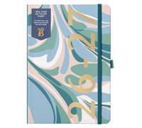 Busy B A5 Diary - Mid-Year Academic Planner - Aug '26 - Aug '27 - Marble Journal Cover - Weekly Planner with To-Do Lists, Notes, Week-to-View, 3 Pockets, Year Planner & Elastic Closure