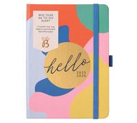Busy B A6 Diary - Mid-Year Academic Planner - Aug '25 - Aug '26 - Multi Abstract Print Planner Journal - Week-to-View with To-Do Lists, Notes Pages, 3 Pockets, Pen Loop, Year Planner & Elastic Closure