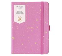 Busy B - Agenda semanal 2025 - Fuchsia - Diario A6 compacto con listas de tareas y páginas para anotaciones, 3 bolsillos y planificador anual